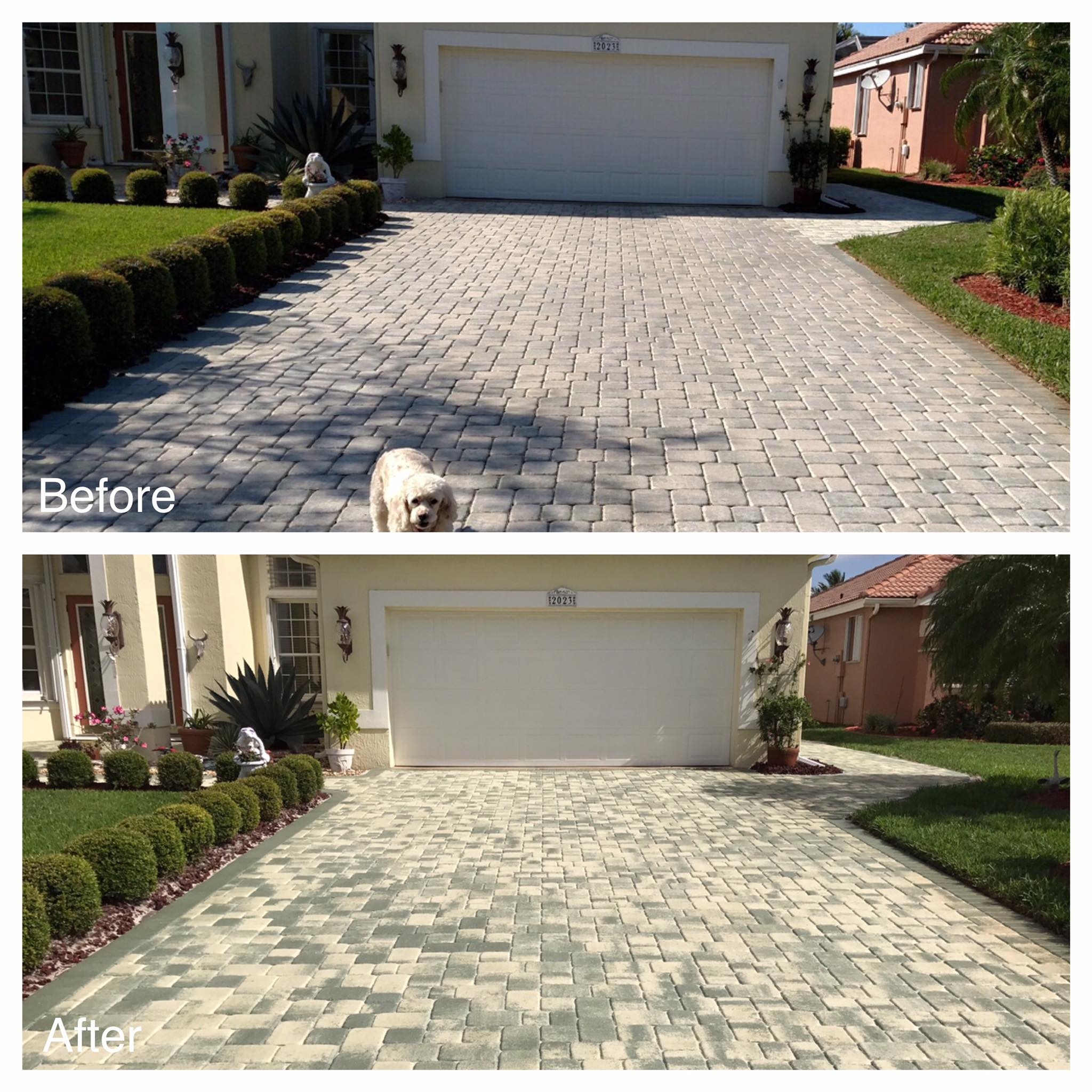 Florida Paver Sealer Before and After