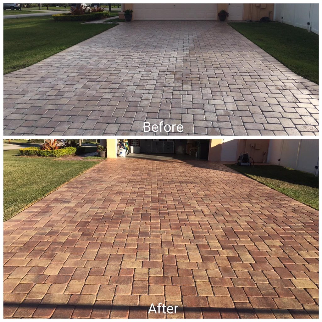 Strip of Paver Sealer Florida