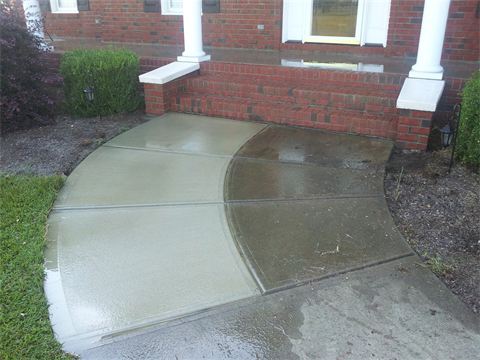 concrete driveway and sidewalk cleaning