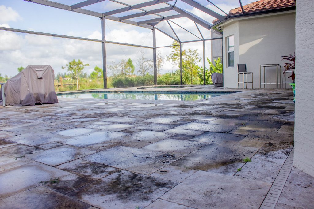 Moldy Travertine Pavers