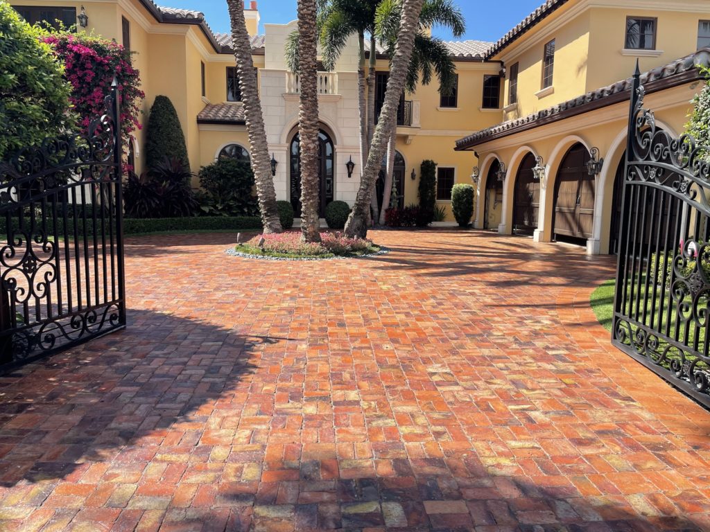 Spanish Clay Brick Driveway Restoration South Florida